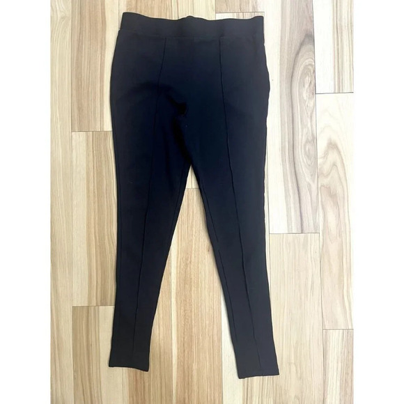 Chaus Pull On Ponte Pants Seamed Black S - Picture 2 of 4